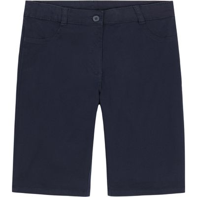 Nautica Girls' School Uniform Stretch Bermuda Short, Navy, 6X