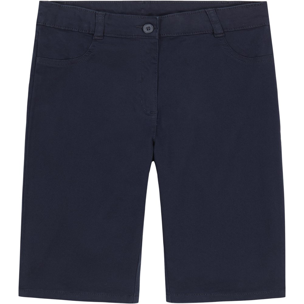 Nautica Girls' School Uniform Stretch Bermuda Short, Navy, 6X