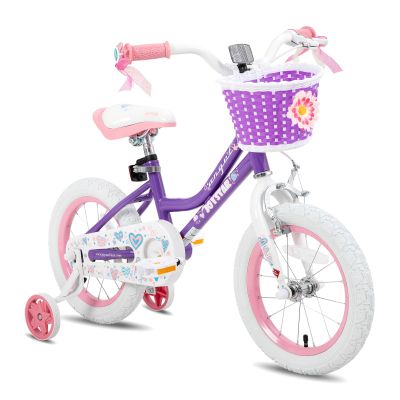 JOYSTAR 14 Inch Girls Bikes Toddler Bike for 3 4 5 Years Old Girl 14" Kids Bikes for Ages 3-5 yr with Training Wheels and Basket Children's Bicycles in Purple