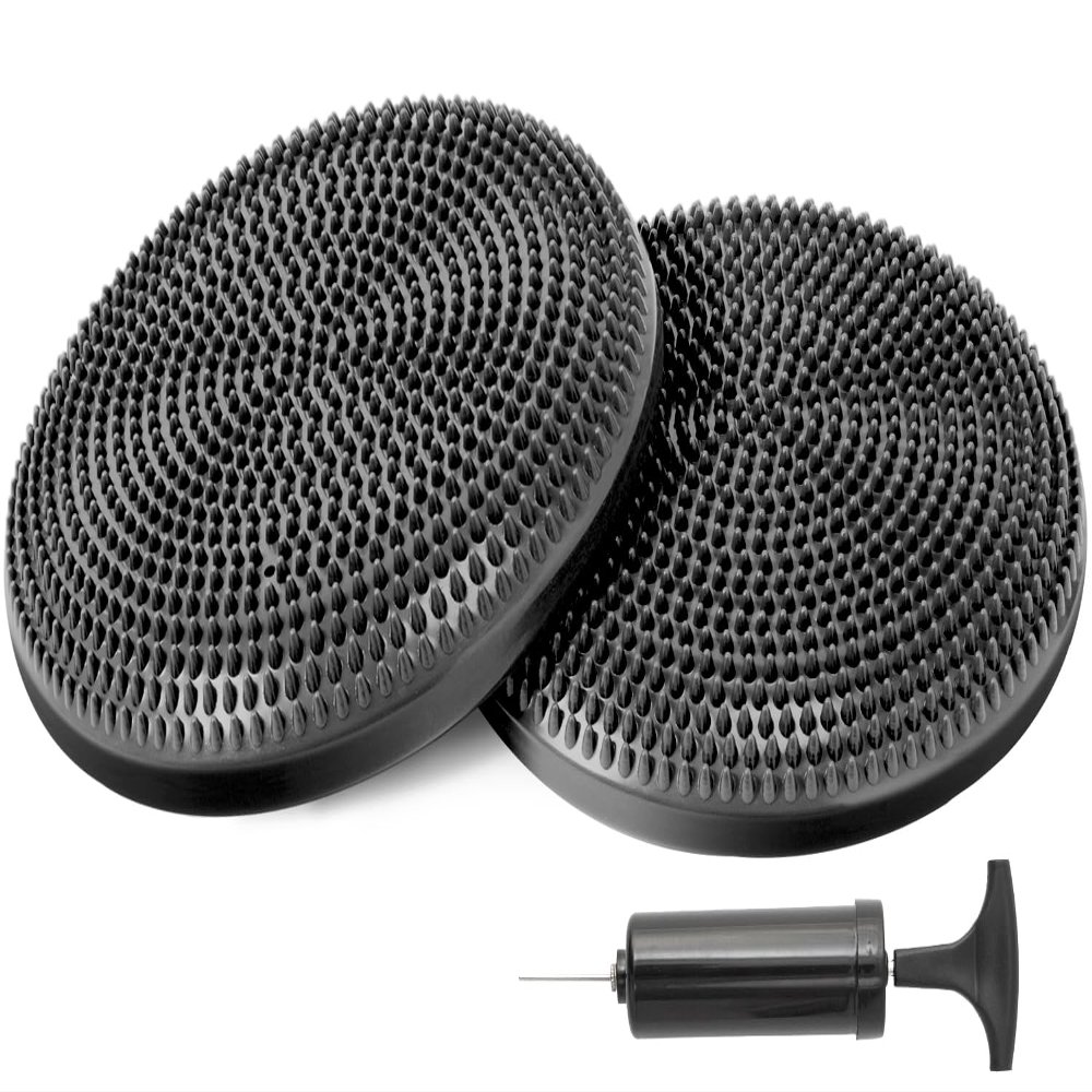 Primasole Balance Disc with Air Pump Wobble Cushion for Stability Workout 2 PCS Cool Grey Color PSS91NH021A