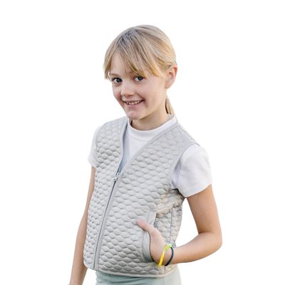 Fun and Function  Honeycomb Weighted Vest for Kids  Tactile Sensory Vest Provides Soothing Weight for Kids with Sensory Issues  Gray  Small