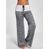 Andongnywell Wide Leg Pants Women Print High Waist Loose Casual Drawstring Trousers (Gray,Small) view 2