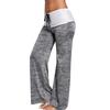 Andongnywell Wide Leg Pants Women Print High Waist Loose Casual Drawstring Trousers (Gray,Small) view 3