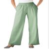 Woman Within Plus Size Tall 7-Day Knit Wide-Leg Pull-On Pants - 4X, Sage view 1