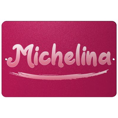 Makoroni - Michelina Female Name 12x18 inc Aluminum Decorative Wall Street Sign