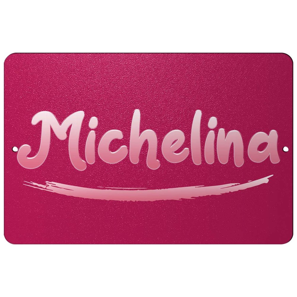 Makoroni - Michelina Female Name 12x18 inc Aluminum Decorative Wall Street Sign