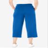 Woman Within Plus Size Petite Sport-Knit Pull-On Capri Pants - S, Bright Cobalt view 2