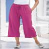 Woman Within Plus Size Petite Sport-Knit Pull-On Capri Pants - S, Bright Cobalt view 3