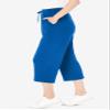 Woman Within Plus Size Petite Sport-Knit Pull-On Capri Pants - S, Bright Cobalt view 4