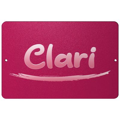 Makoroni - Clari Female Name 12x18 inc Aluminum Decorative Wall Street Sign