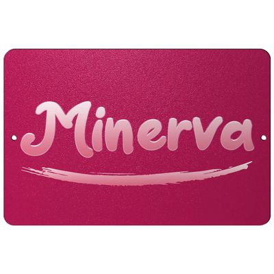 Makoroni - Minerva Female Name 12x18 inc Aluminum Decorative Wall Street Sign