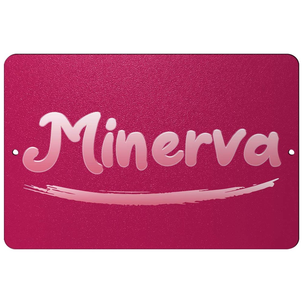 Makoroni - Minerva Female Name 12x18 inc Aluminum Decorative Wall Street Sign