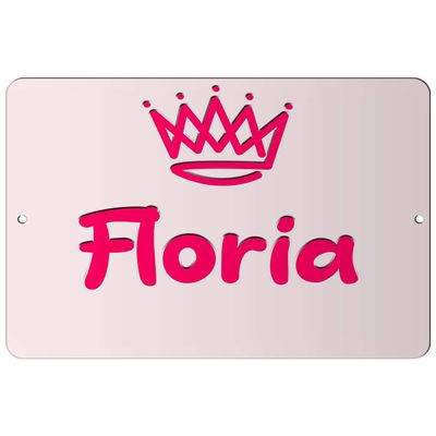 Makoroni - Floria Girl Female Name 8x12 inc Aluminum Decorative Wall Street Sign
