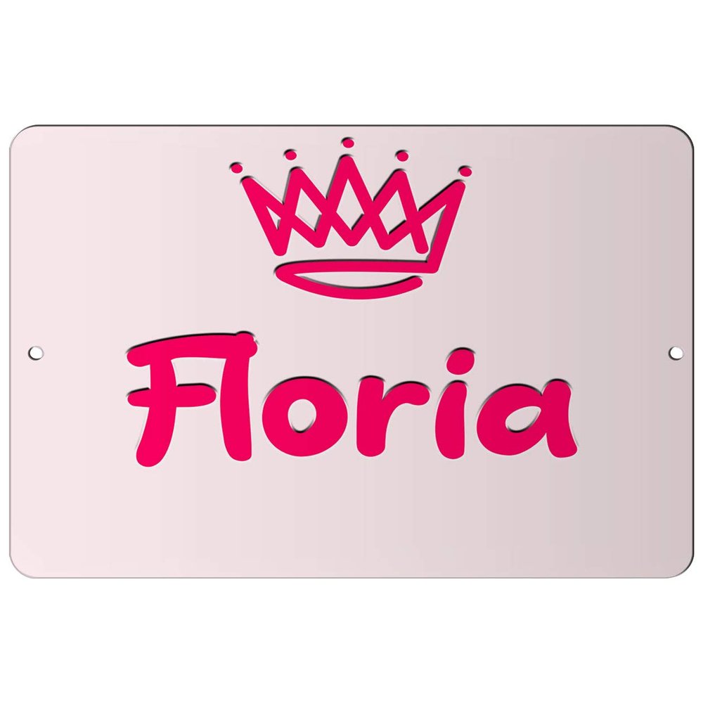 Makoroni - Floria Girl Female Name 8x12 inc Aluminum Decorative Wall Street Sign