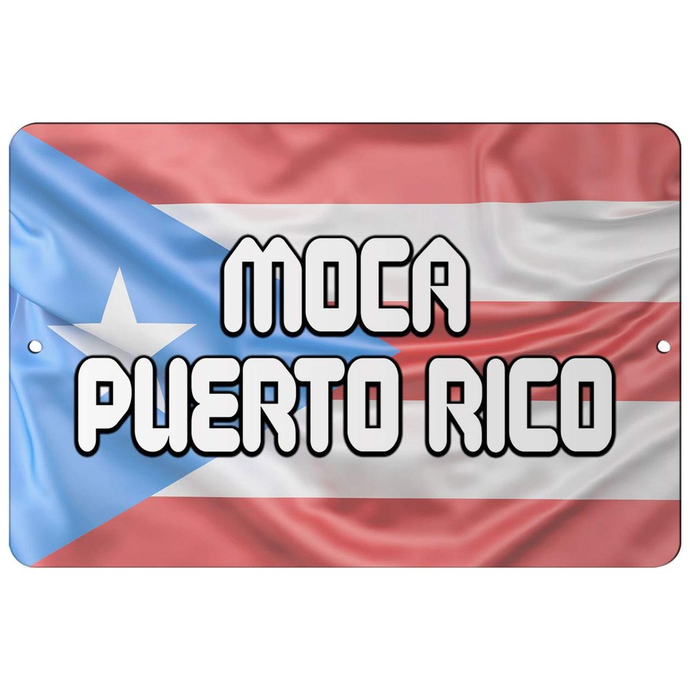 Makoroni - MOCA Puerto RICO Puerto Rico Puerto Rican 12x18 inc Aluminum Decorative Wall Street Sign