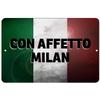 Makoroni - CON AFFETTO Milan Italian Flag Design 12x18 inc Aluminum Decorative Wall Street Sign view 1