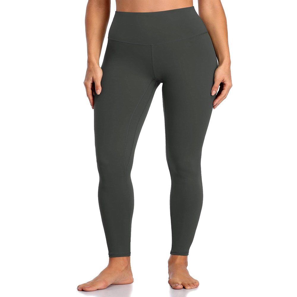 Colorfulkoala Women's High Waisted Tummy Control Workout Leggings Full Length Ultra Soft Yoga Pants 28" (XS, Charcoal Grey)