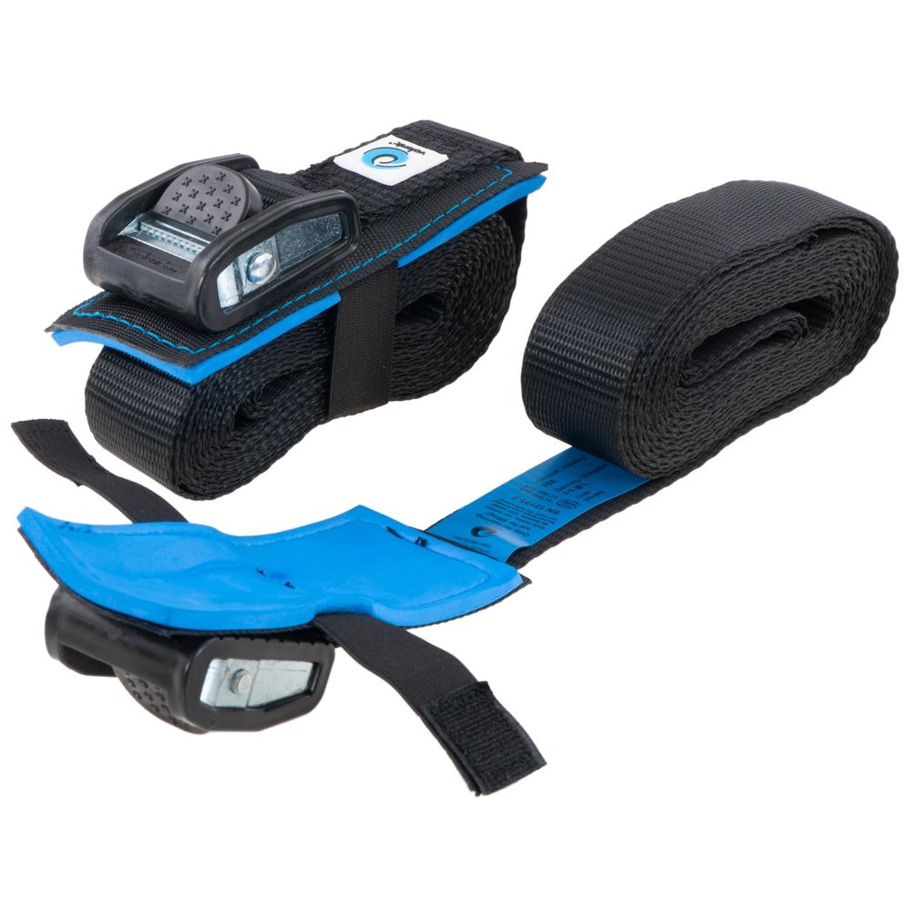valonic ORCA - cam Straps Heavy Duty - 3500 lbs, Padded, cam Buckle, 20 ft x 1.3 in, 2 Pack - roof Straps for Kayak or Surfboard roof Rack - Black, with Protection pad