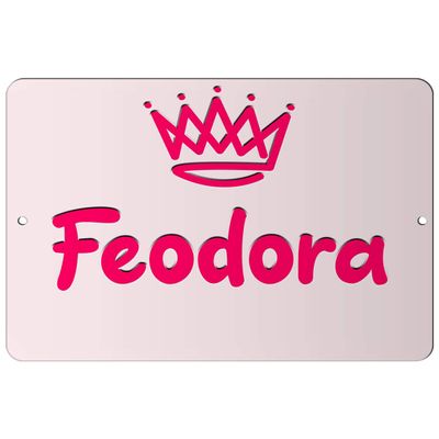 Makoroni - Feodora Girl Female Name 8x12 inc Aluminum Decorative Wall Street Sign