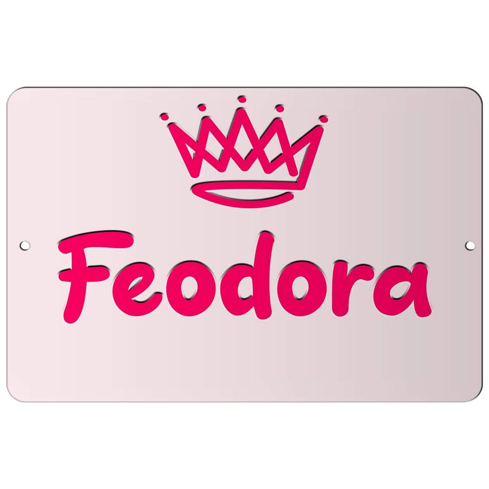 Makoroni - Feodora Girl Female Name 8x12 inc Aluminum Decorative Wall Street Sign