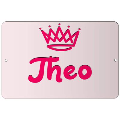 Makoroni - Theo Girl Female Name 12x18 inc Aluminum Decorative Wall Street Sign