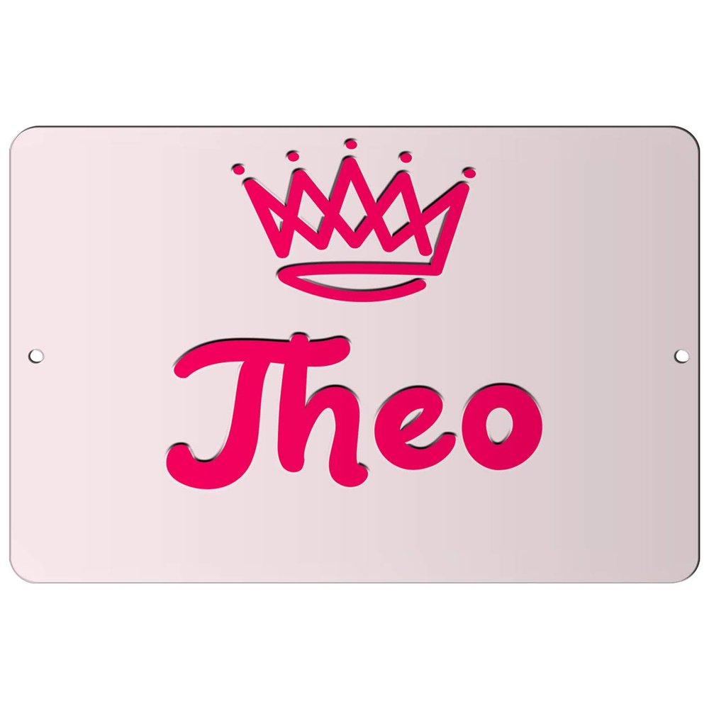 Makoroni - Theo Girl Female Name 12x18 inc Aluminum Decorative Wall Street Sign