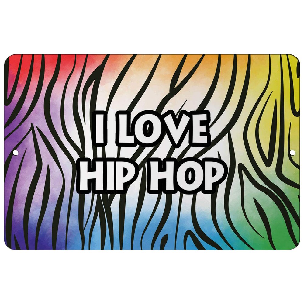 Makoroni - I Love Hip HOP Africa African 12x18 inc Aluminum Decorative Wall Street Sign