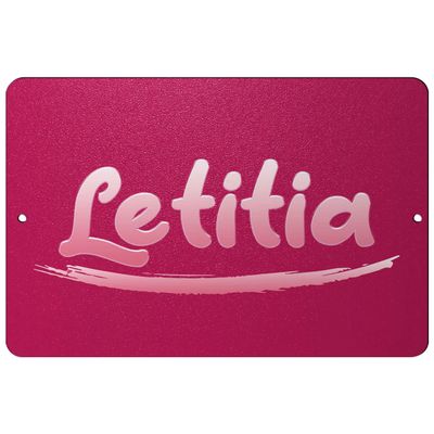 Makoroni - Letitia Female Name 12x18 inc Aluminum Decorative Wall Street Sign