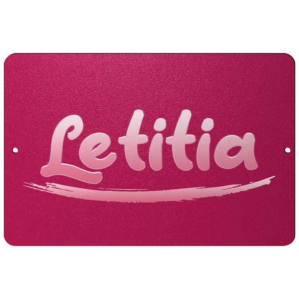 Makoroni - Letitia Female Name 12x18 inc Aluminum Decorative Wall Street Sign