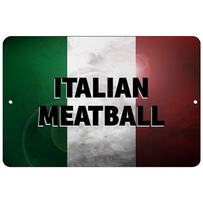Makoroni - Italian Meatball Italian Flag Design 12x18 inc Aluminum Decorative Wall Street Sign