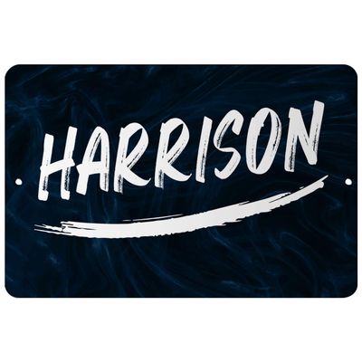 Makoroni - Harrison Male and Boy Name 12x18 inc Aluminum Decorative Wall Street Sign