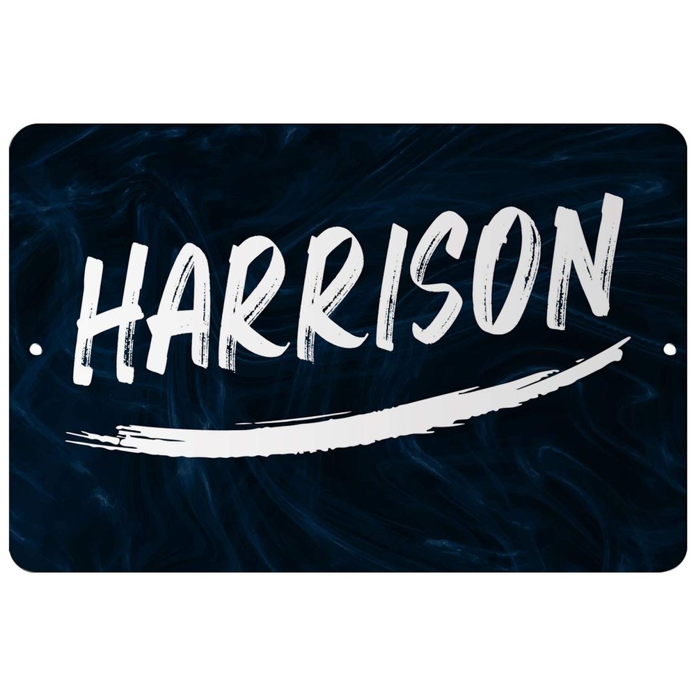 Makoroni - Harrison Male and Boy Name 12x18 inc Aluminum Decorative Wall Street Sign