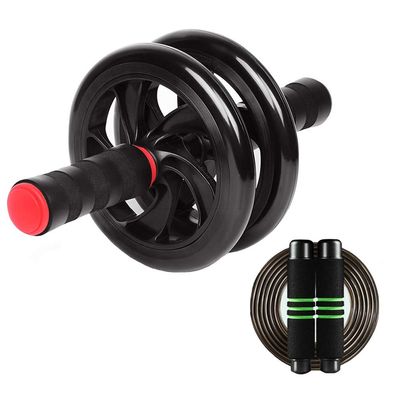 Ab Roller Wheel AGYH Portable Abdominal Muscle Trainer, Two-Wheel Balance Design, Exercise Abdominal and Back Muscles Ab Roller is Ideal for Gym or Home Use (Size : Ab Roller+Rope Skipping)