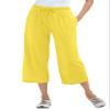 Woman Within Plus Size Petite Sport-Knit Pull-On Capri Pants - 6X, Primrose Yellow view 1