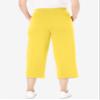 Woman Within Plus Size Petite Sport-Knit Pull-On Capri Pants - 6X, Primrose Yellow view 2