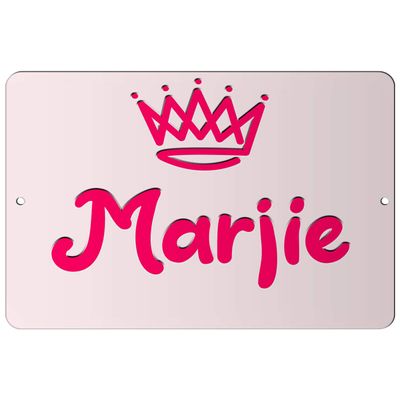 Makoroni - Marjie Girl Female Name 12x18 inc Aluminum Decorative Wall Street Sign