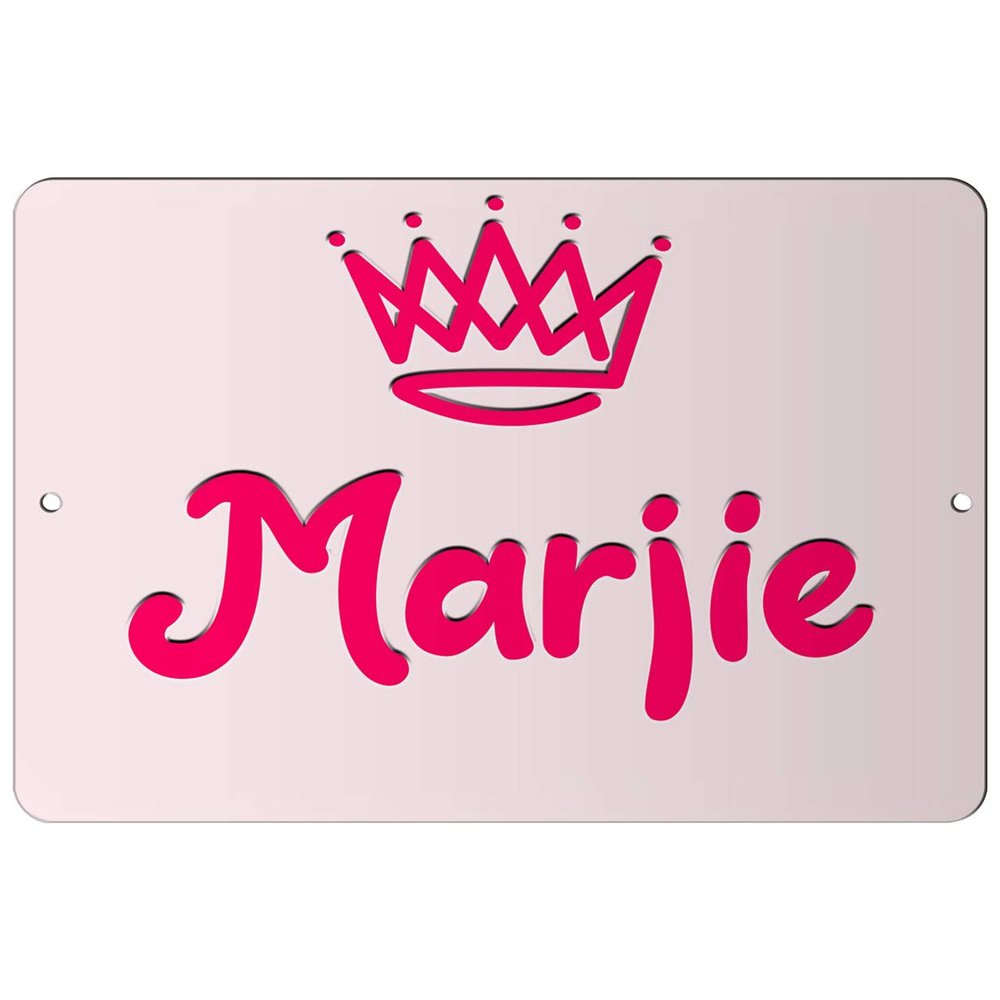 Makoroni - Marjie Girl Female Name 12x18 inc Aluminum Decorative Wall Street Sign