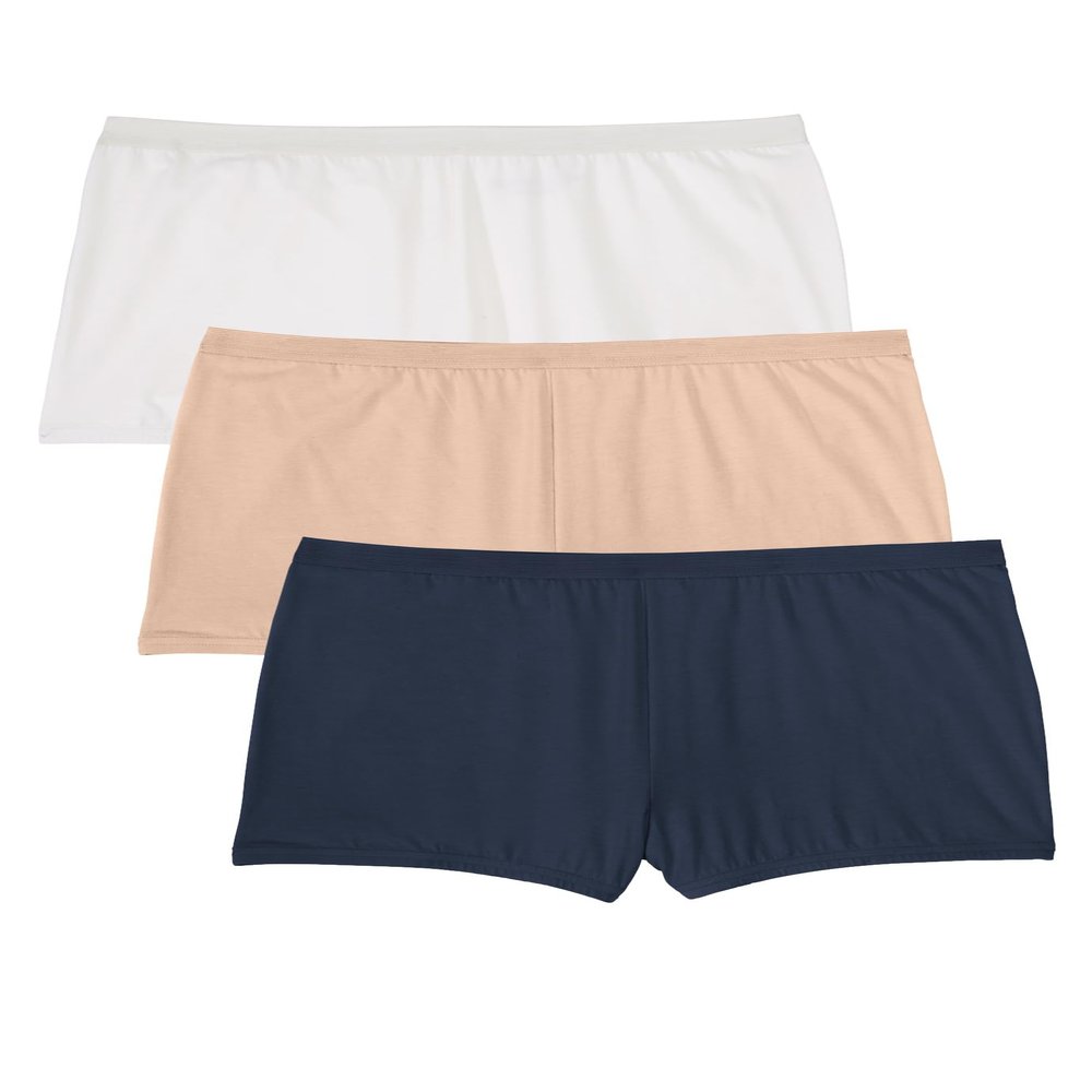 Comfort Choice Plus Size Boy Short 3-Pack - 12, Neutral Pack