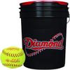 Diamond Sports 6-Gallon Black Ball Bucket with 18 DRC-10FPSC USA 10-inch Yellow Softballs view 1