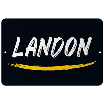 Makoroni - Landon Name 12x18 inc Aluminum Decorative Wall Street Sign