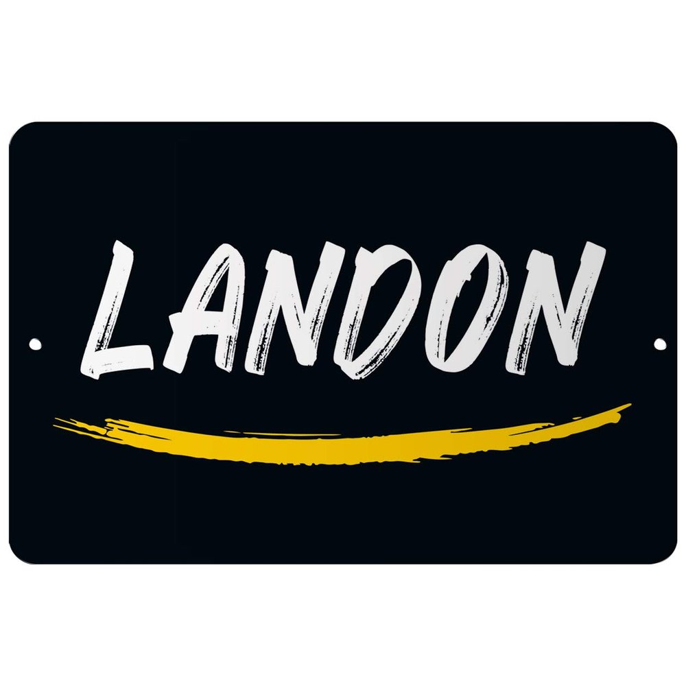 Makoroni - Landon Name 12x18 inc Aluminum Decorative Wall Street Sign