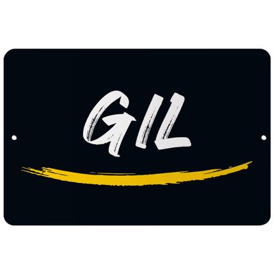Makoroni - Gil Name 12x18 inc Aluminum Decorative Wall Street Sign