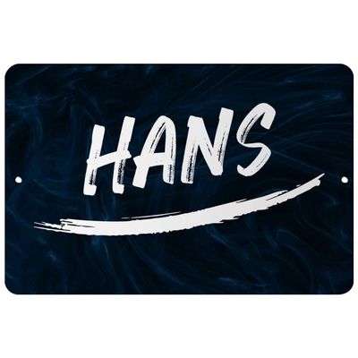 Makoroni - Hans Male and Boy Name 12x18 inc Aluminum Decorative Wall Street Sign
