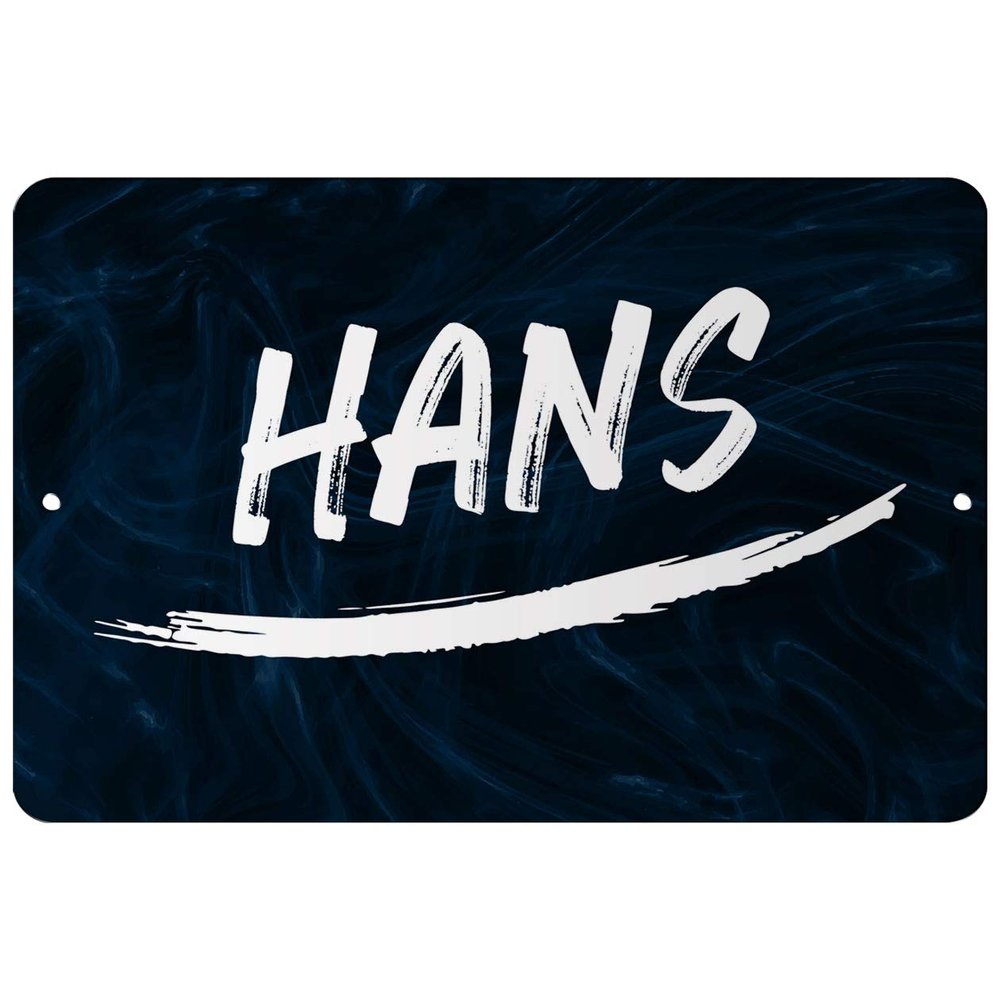 Makoroni - Hans Male and Boy Name 12x18 inc Aluminum Decorative Wall Street Sign
