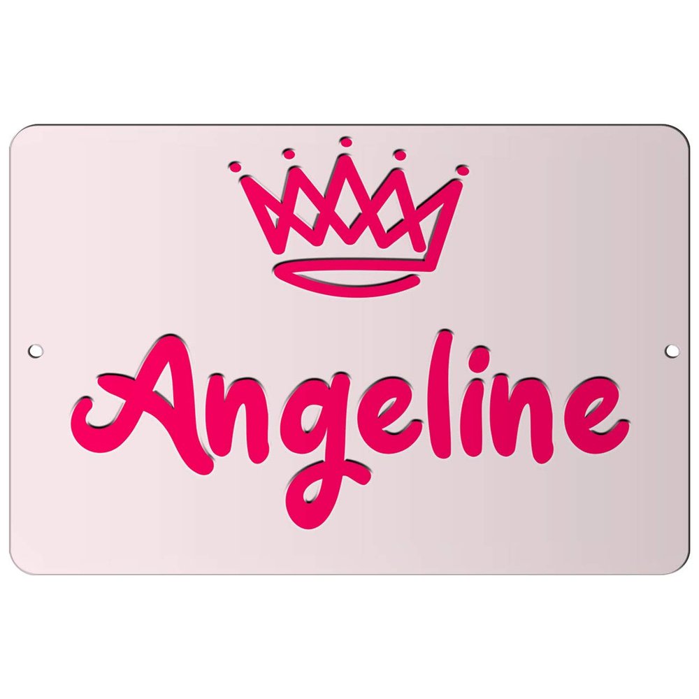 Makoroni - Angeline Girl Female Name 12x18 inc Aluminum Decorative Wall Street Sign