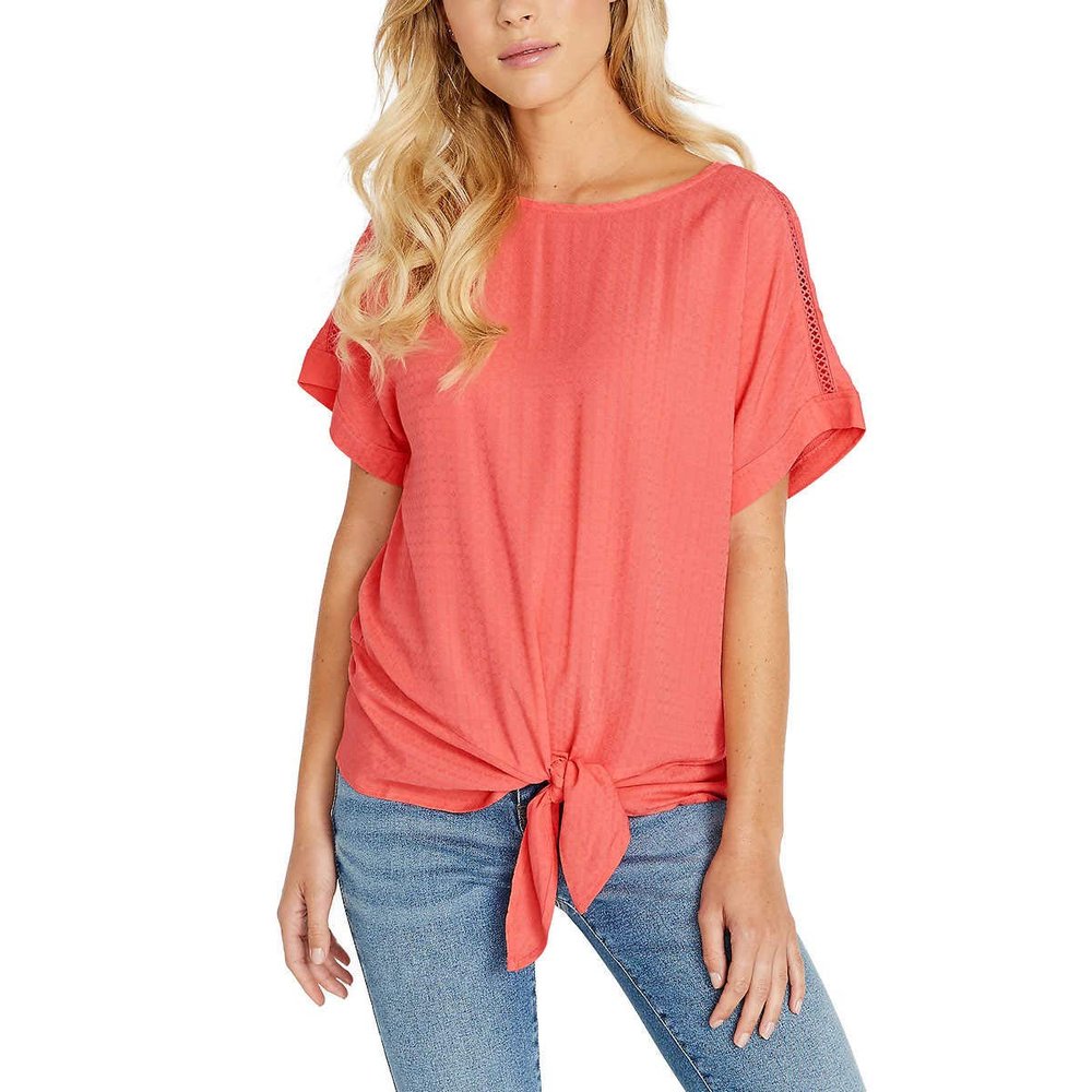 BUFFALO Ladies' Tie Front Top Pink, Medium