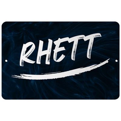 Makoroni - Rhett Male and Boy Name 12x18 inc Aluminum Decorative Wall Street Sign