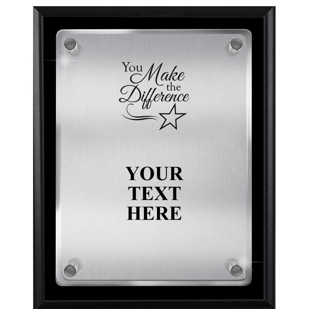 Crown Awards You Make The Difference Plaques, 8x10 Floating Acrylic Corporate Recognition Trophy Plaque Prime
