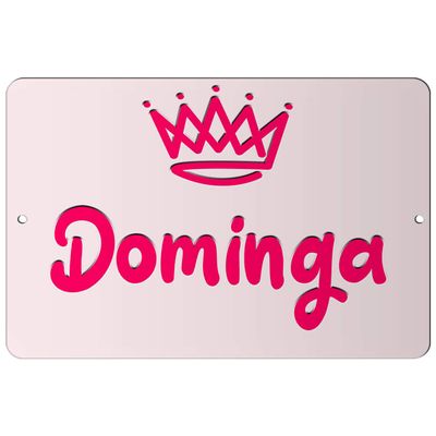 Makoroni - Dominga Girl Female Name 12x18 inc Aluminum Decorative Wall Street Sign
