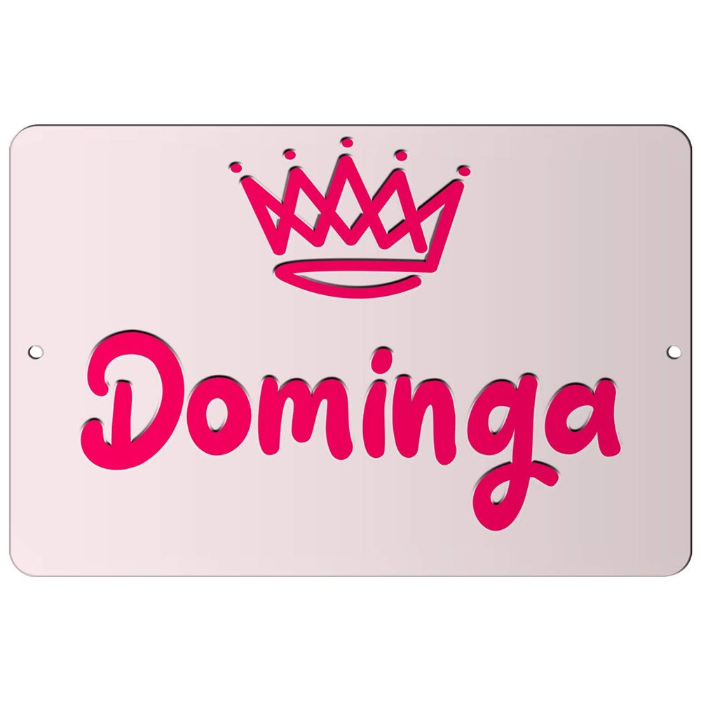 Makoroni - Dominga Girl Female Name 12x18 inc Aluminum Decorative Wall Street Sign